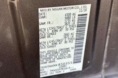 2019 Nissan NV Passenger NV3500 HD SL