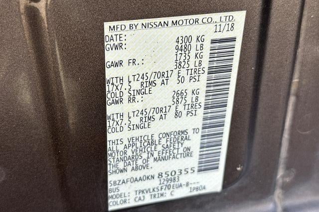 2019 Nissan NV Passenger NV3500 HD SL